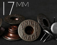 画像をギャラリービューアに読み込む, YKK | 16.8mm ユニオン製シングルプロングジーンズボタン | YPCB-U168