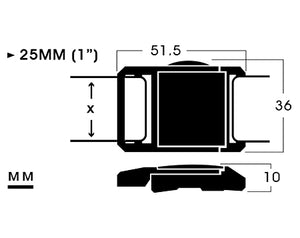 25MM (1”) PA Magnetic Quick Release Buckle | EMB-1