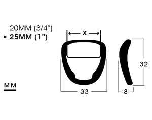 UTX / Duraflex | 20MM (3/4”), 25MM (1”) POM D-ring | C3D-9